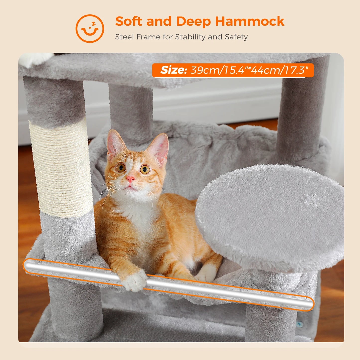 PAWZ Road Large Cat Tree Tower With Sisal Scratching Posts