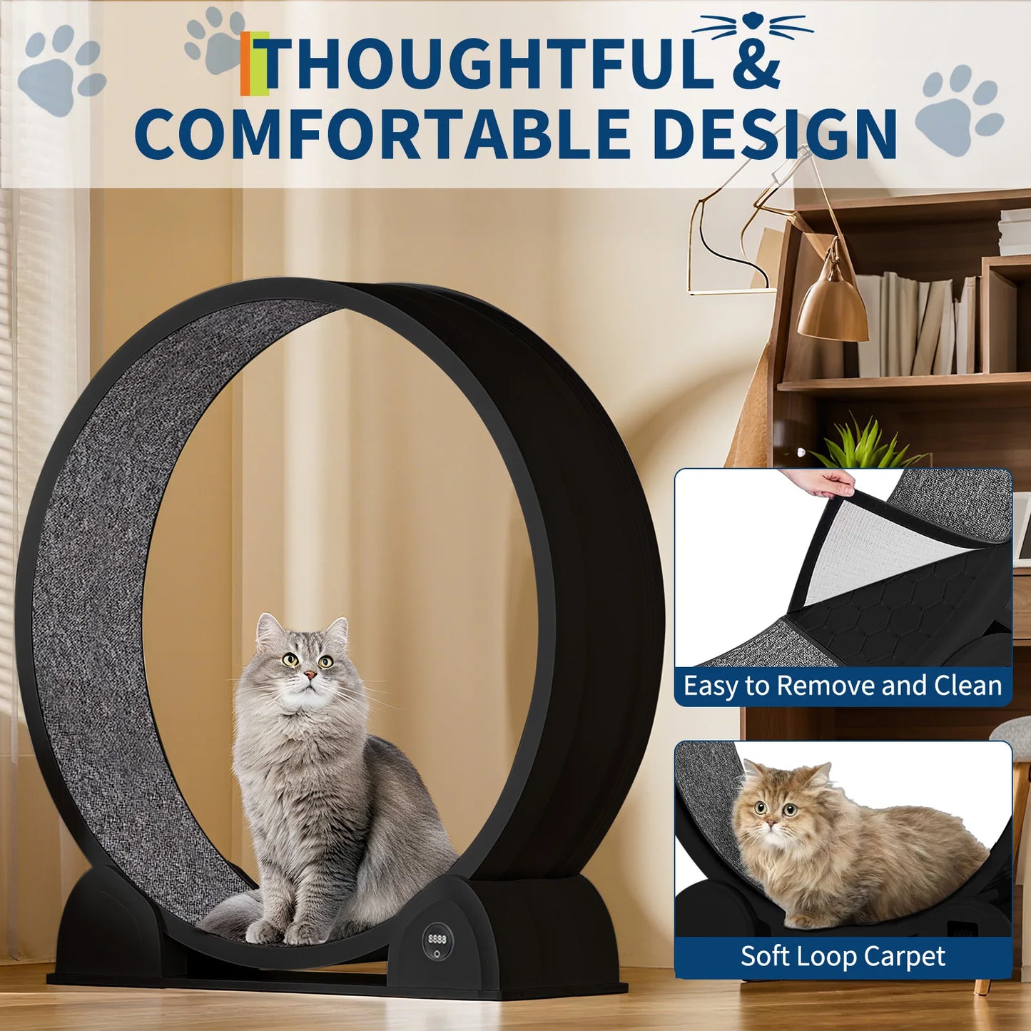 HiMISS Cat Exercise Wheel With Smart Pedometer Tracker