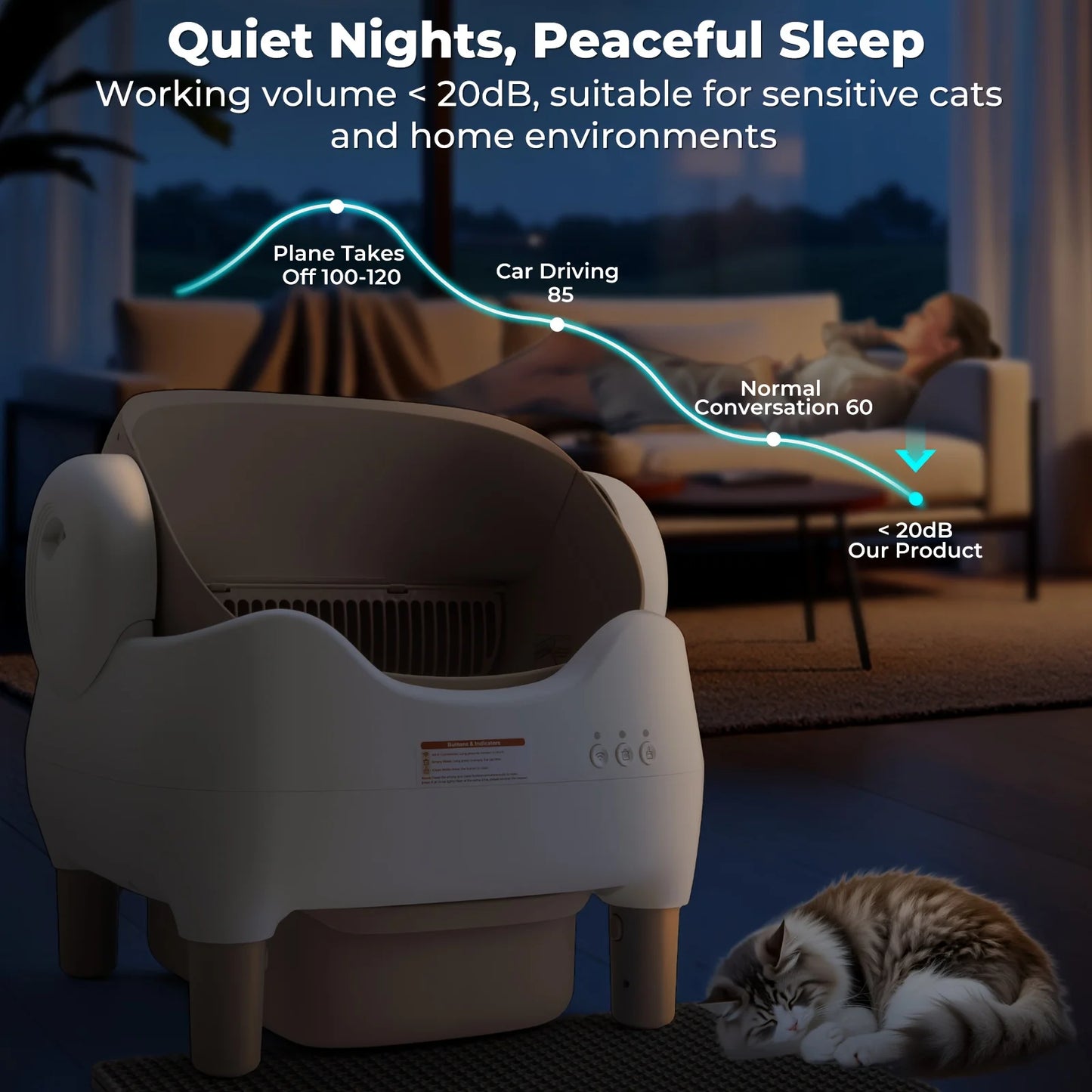 Lunapurr Self Cleaning Automatic Cat Litter Box With App Control