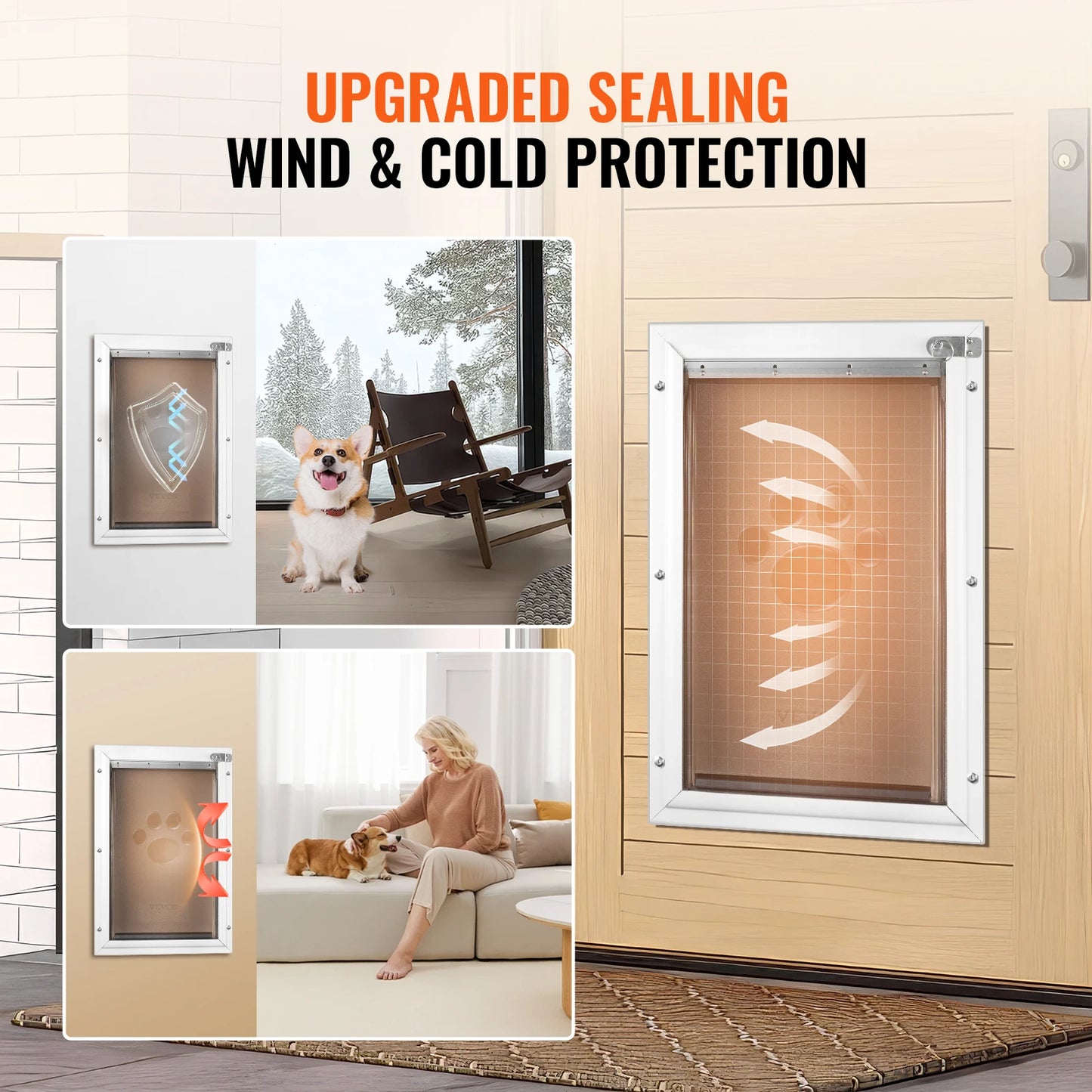 NONEDog Door Aluminum Frame With Lockable Flap System