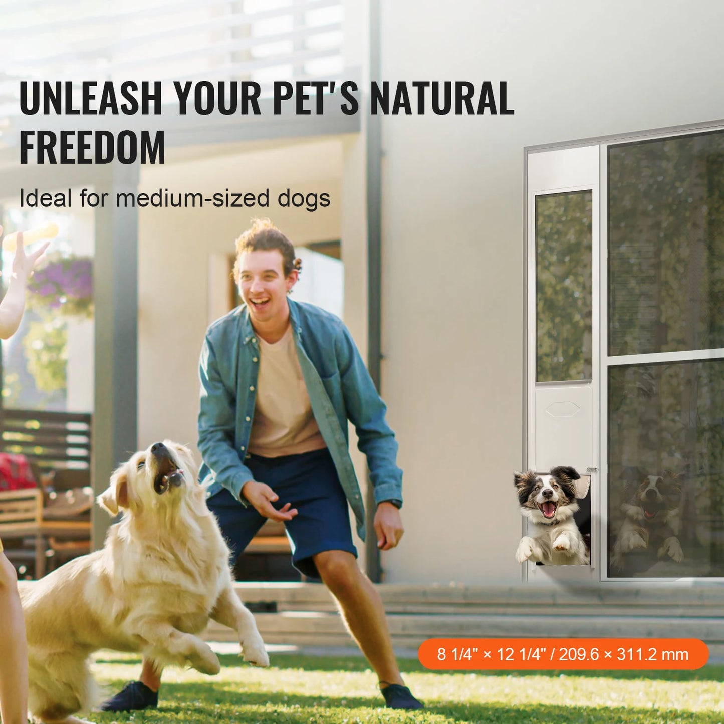 Dog Door Sliding Glass Pet Door With Adjustable Height