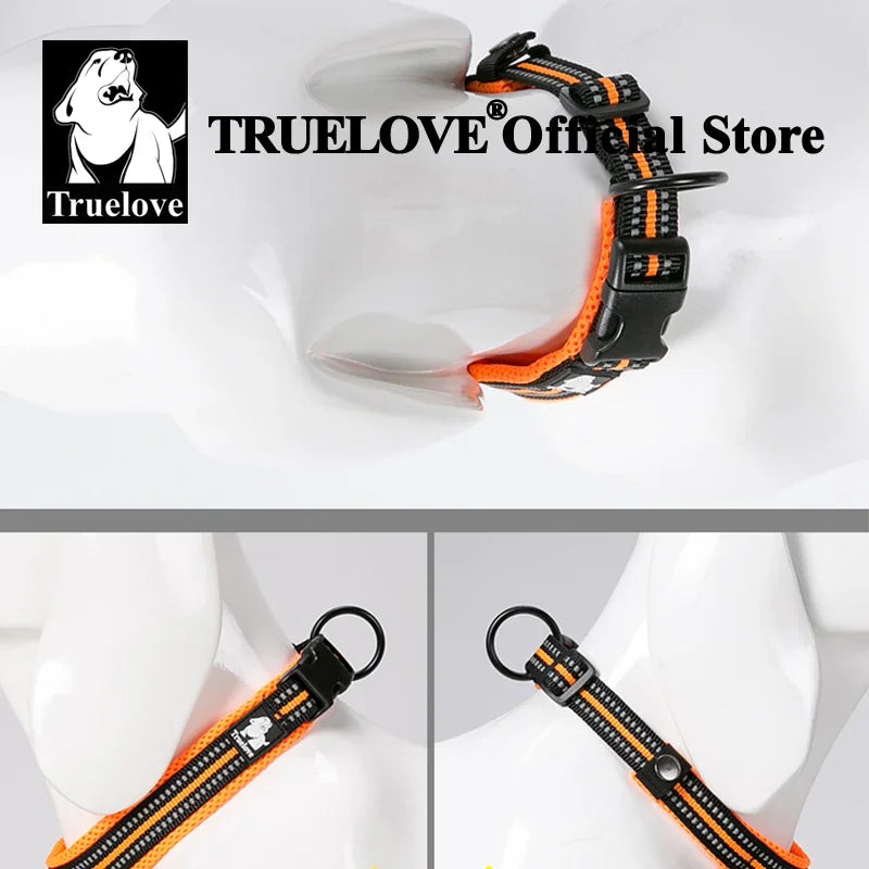TRUELOVECN Truelove Nylon Adjustable Padded Reflective Heavy Duty Dog Collar
