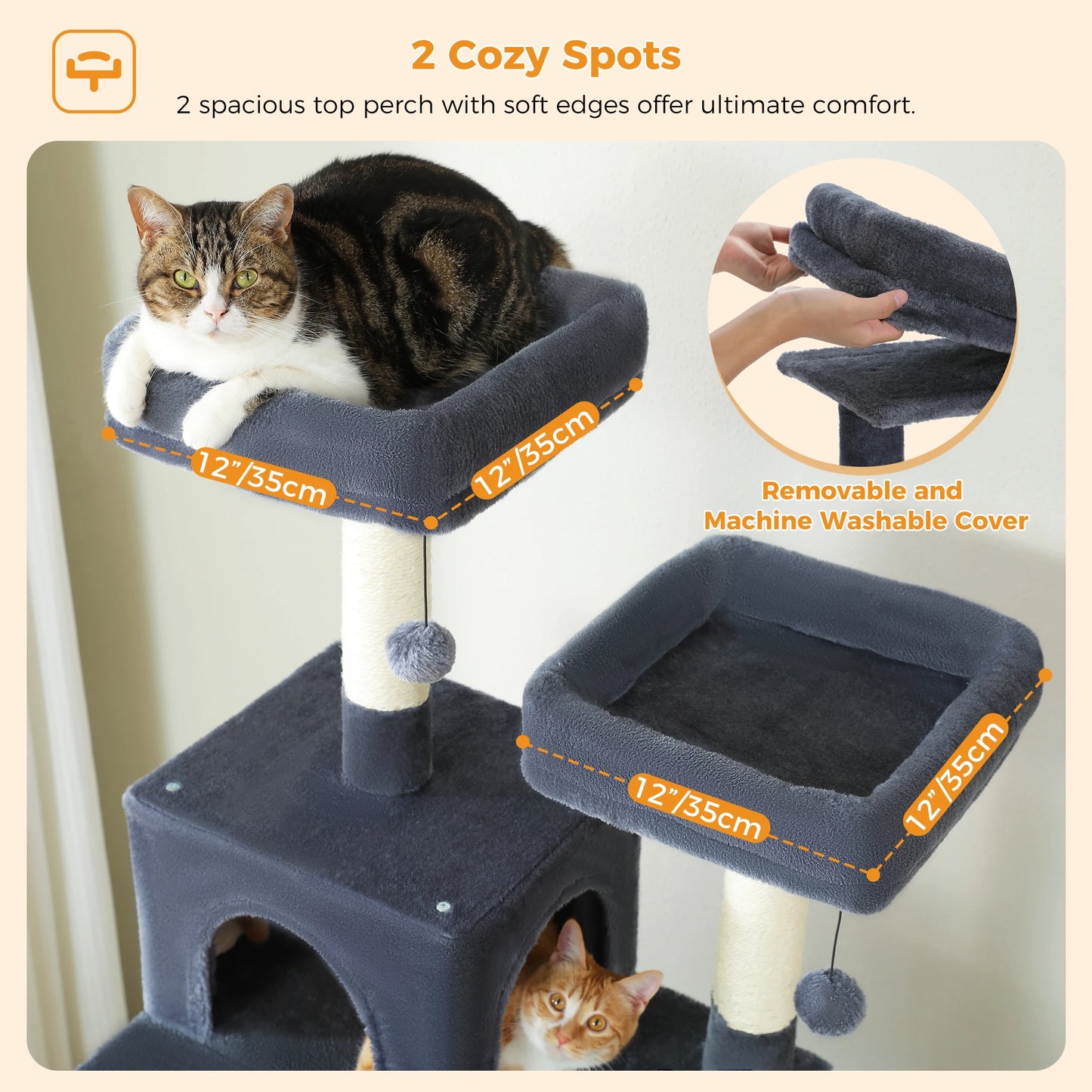PAWZ Road Large Cat Tree Tower With Sisal Scratching Posts