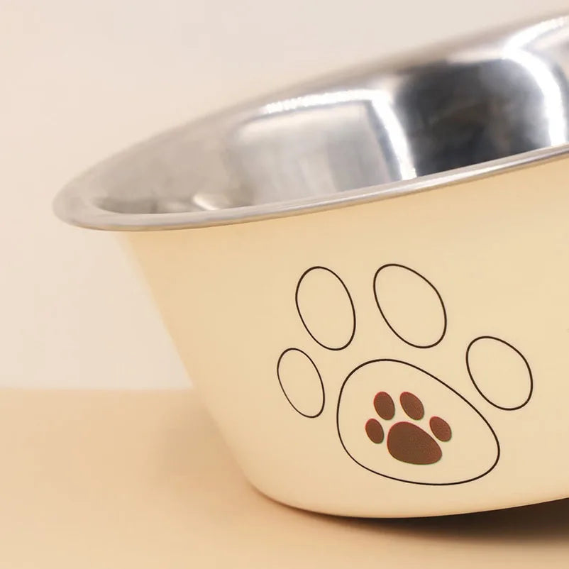 High-concerned Stainless Steel Footprint Dog Bowl Anti-Tip
