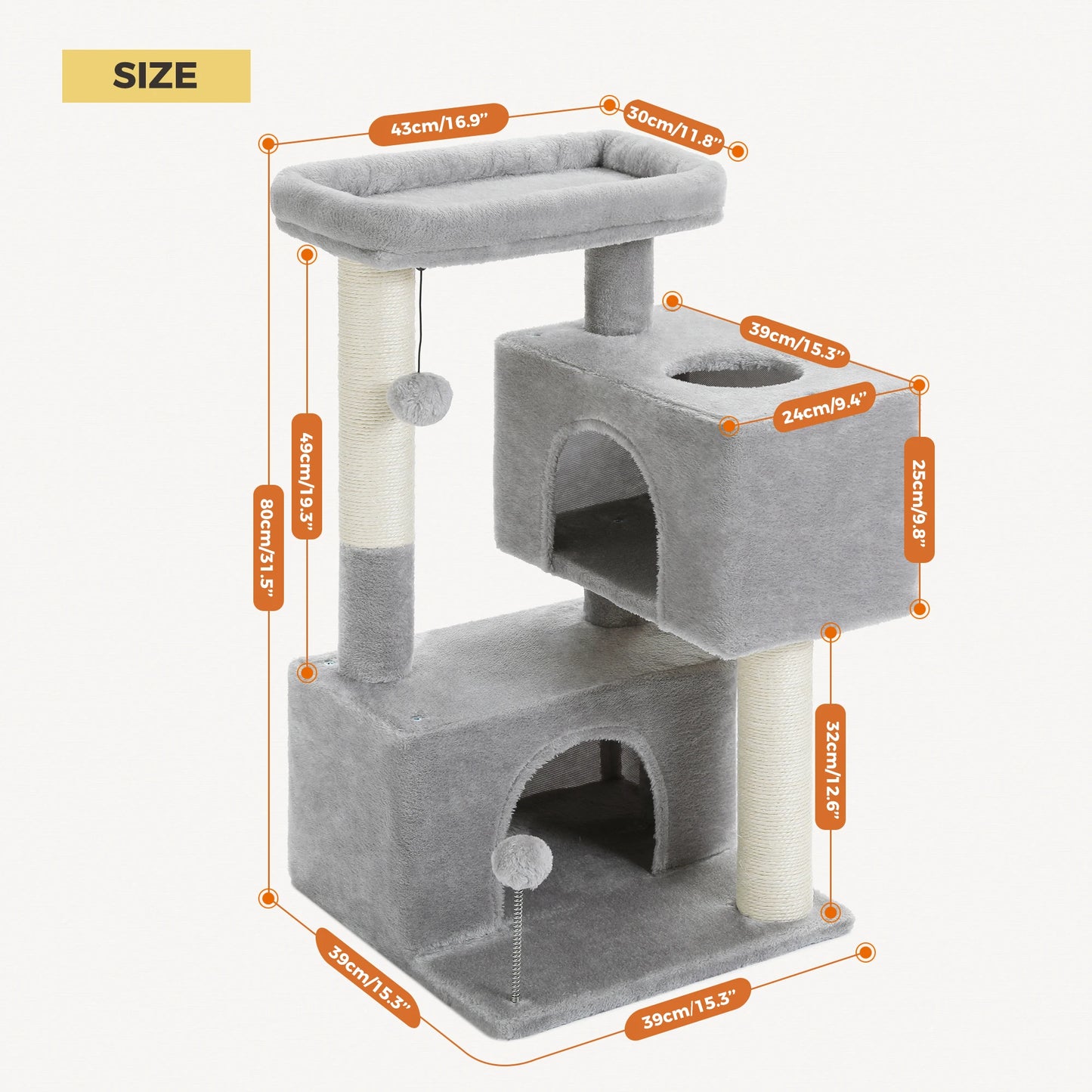 PAWZ Road Cat Tree Multi Level Cat Tower With Condos