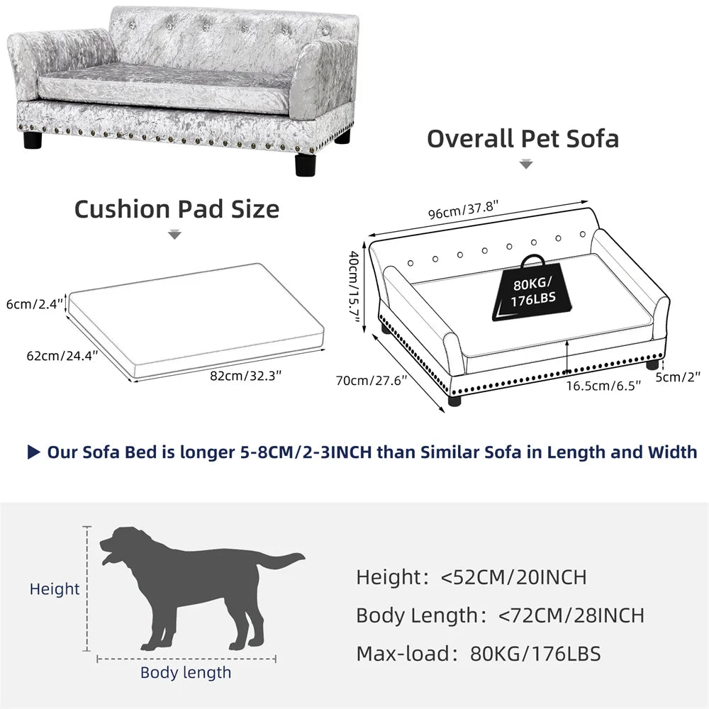 BORWARTCN Heavy Duty Pet Sofa Bed For Dogs And Cats