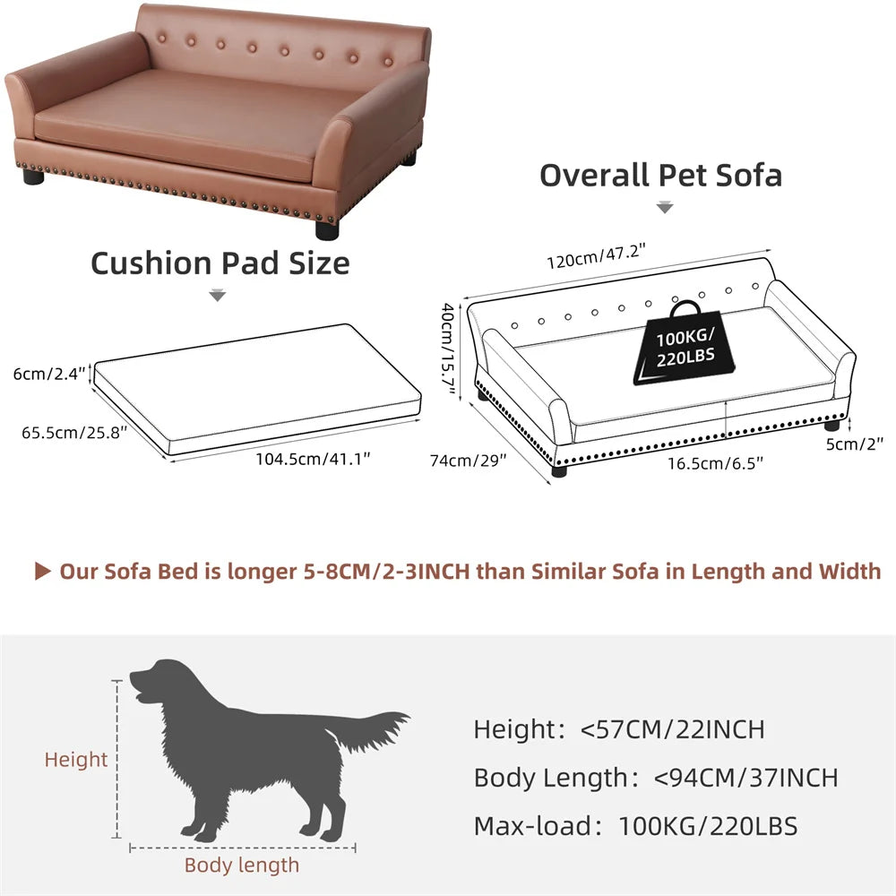 BORWARTCN Heavy Duty Pet Sofa Bed For Dogs And Cats