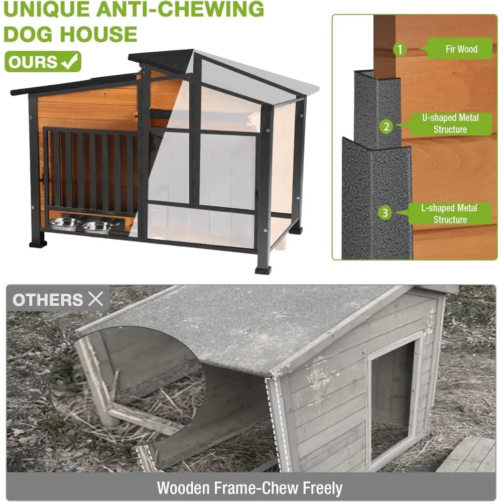 High Concerned Heated Outdoor Dog House With Heating Pad