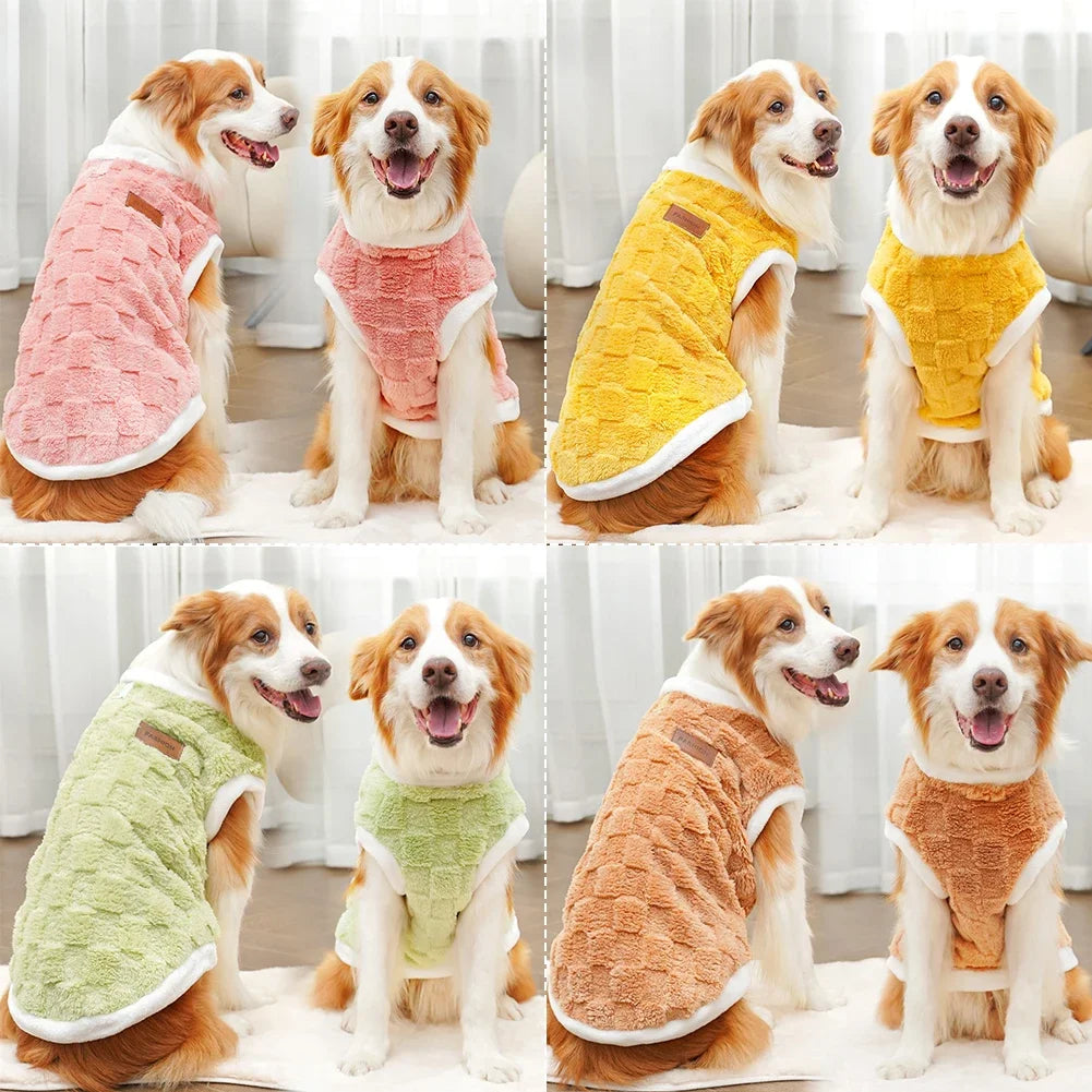 NONECN Winter Warm Flannel Dog Sweater Coat for Pets