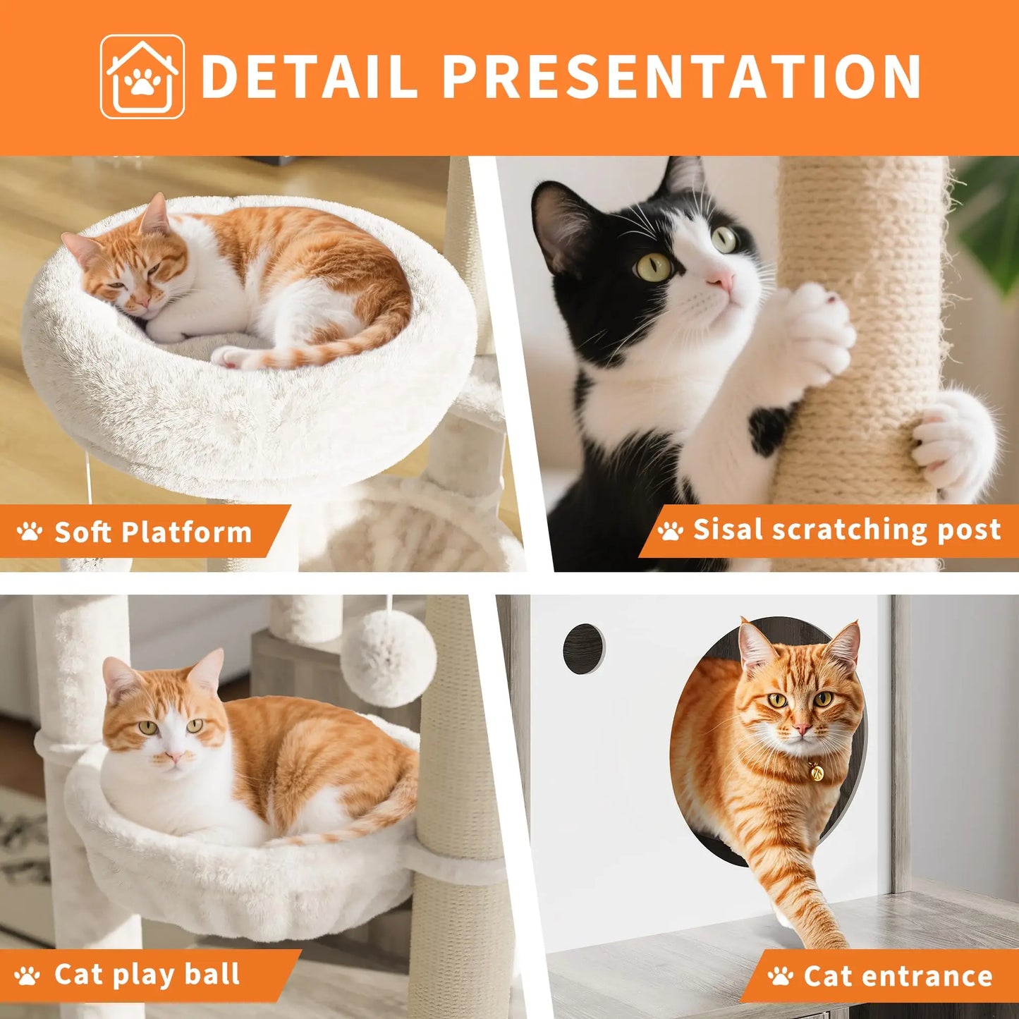 HiMISSCN Modern Cat Tree With Hidden Litter Box Multi Level