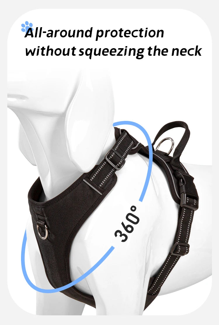 Small Combination Reflective Padded Adjustable No Pull Dog Harness