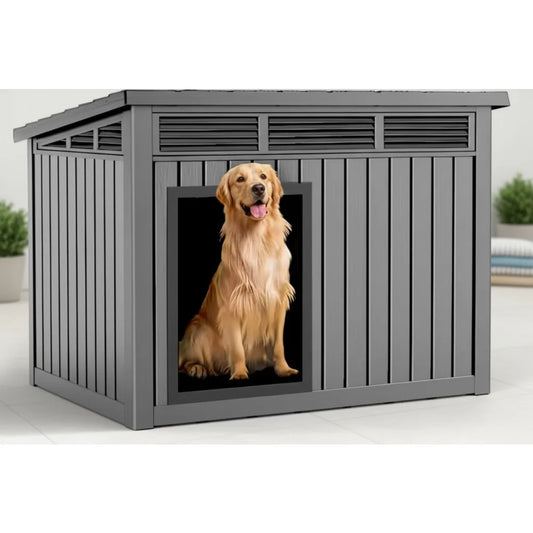 High-Conerned Weatherproof Dog House With Removable Roof