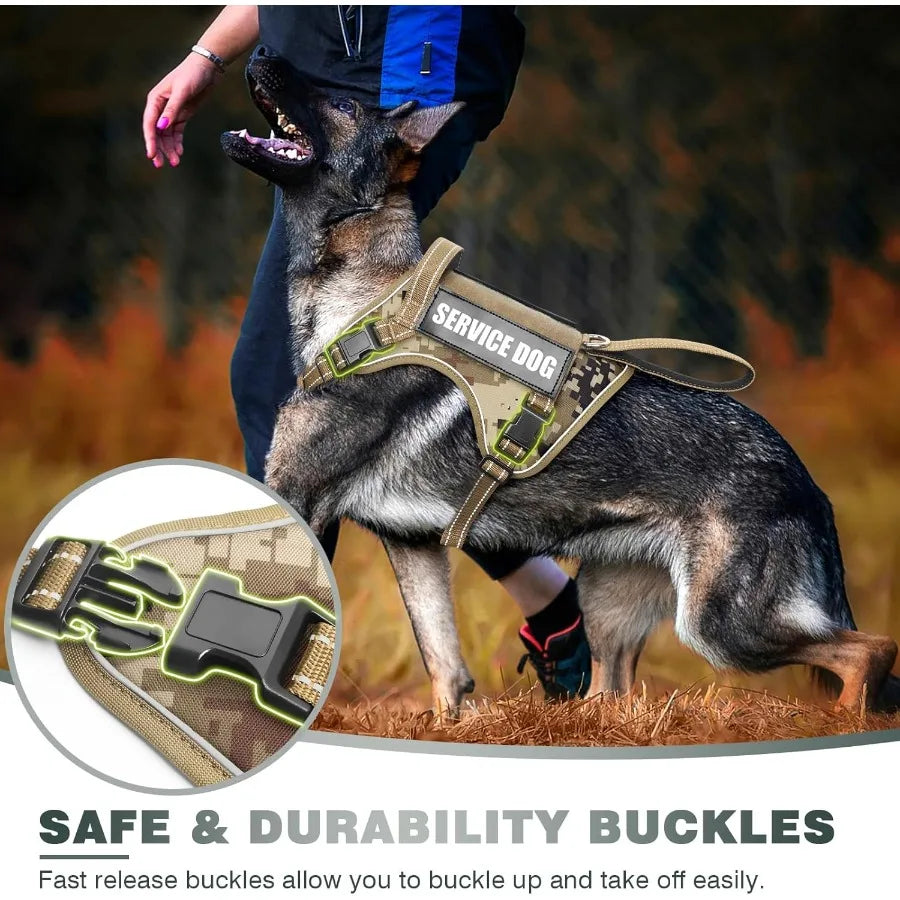 Hign-concerned Tactical Dog Harness With Handle And Molle System