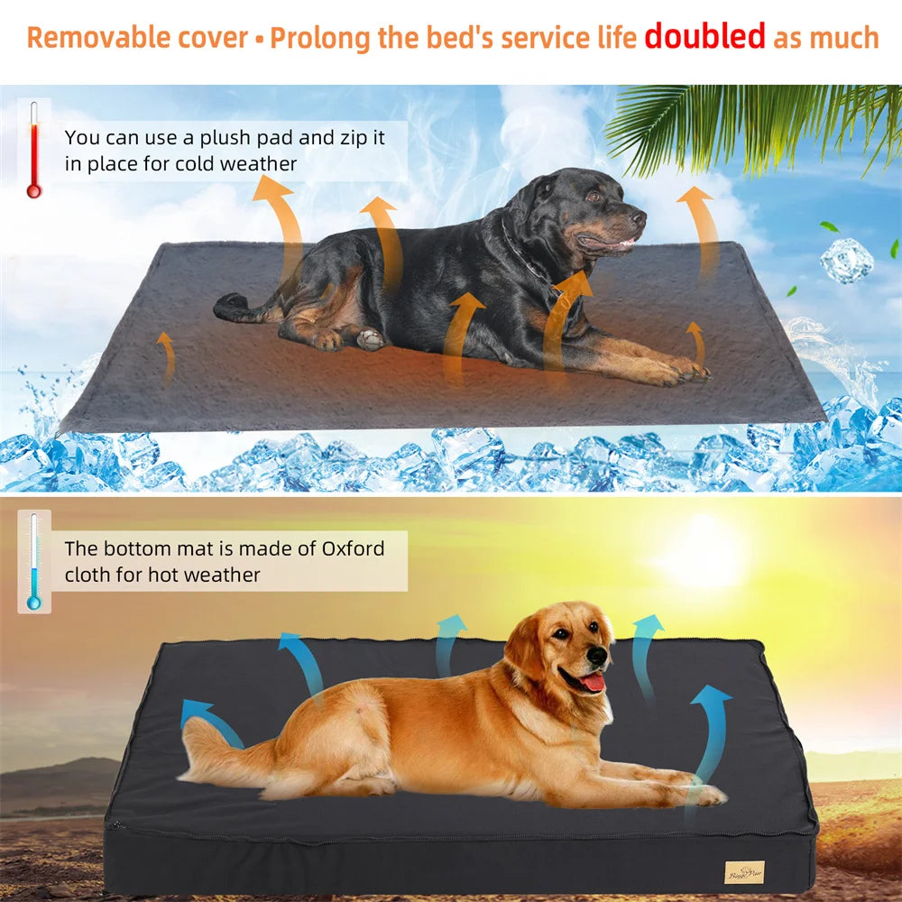 BORWARTCN Orthopaedic Dog Bed Waterproof Cushion Mattress 2 In 1