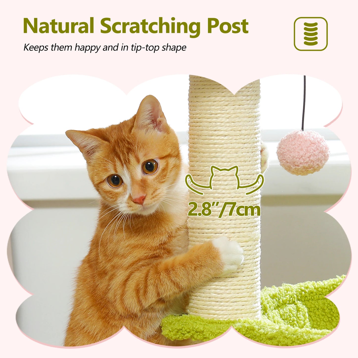 PAWZ Road Flower Cat Tree With Indoor Sisal Scratching Post