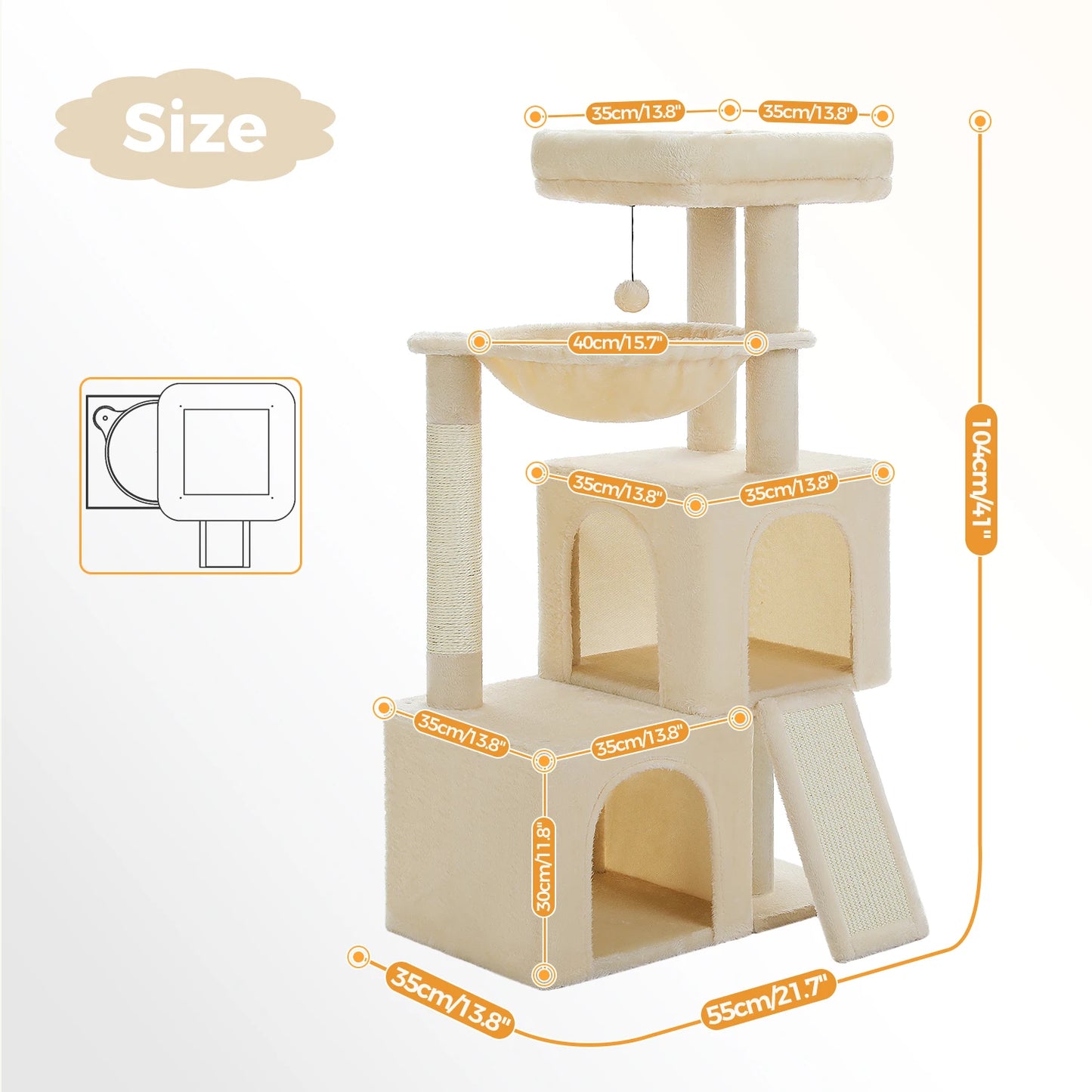 PAWZ Road Cat Tree Multi Level Cat Tower With Condos