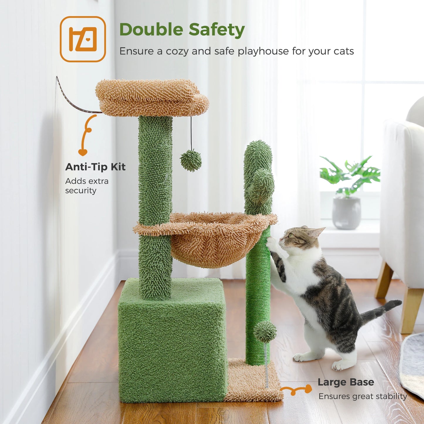 PAWZ Road 4 In 1 Cat Tree With CondoHideaway HammockNest