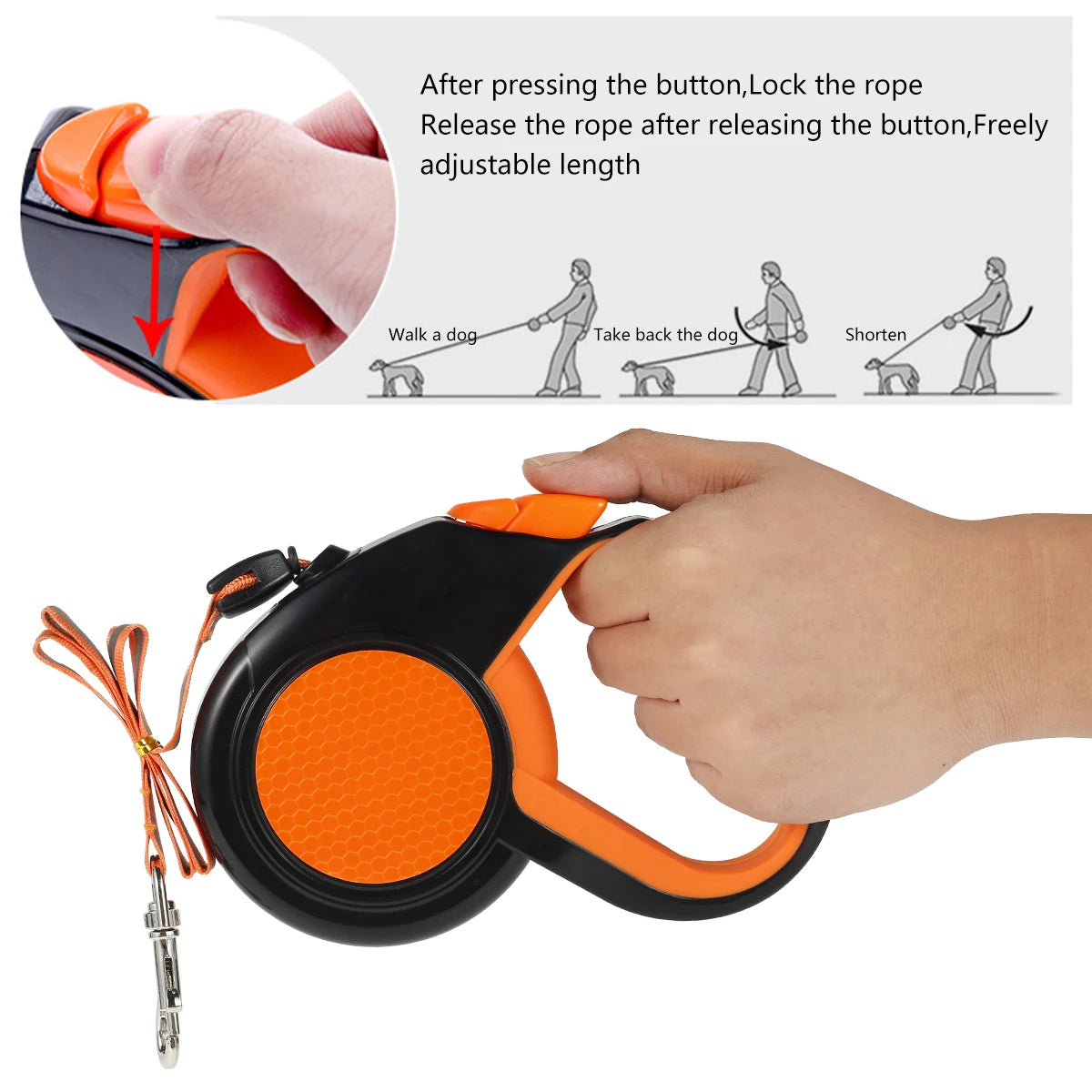 Willstar Retractable Dog Leash Heavy Duty Reflective Tape Non-Slip Handle