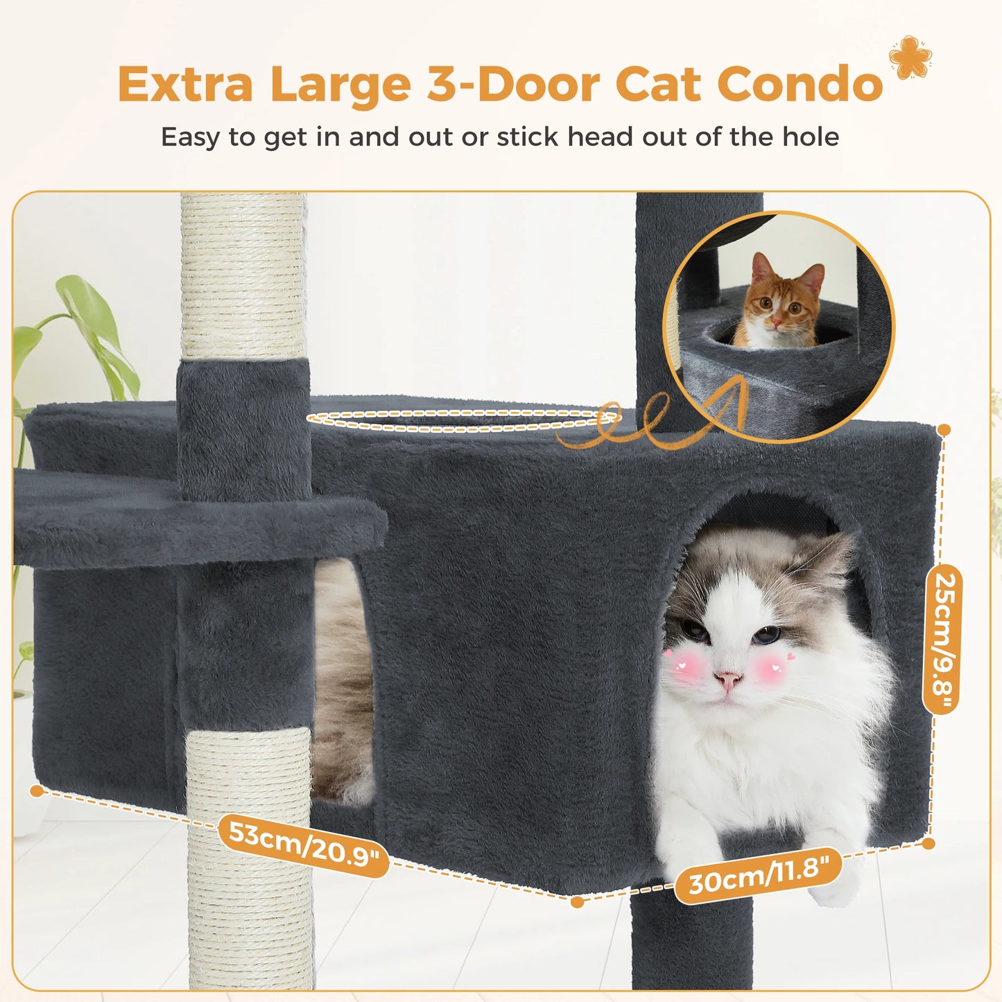 PAWZ Road Large Cat Tree Tower With Sisal Scratching Posts