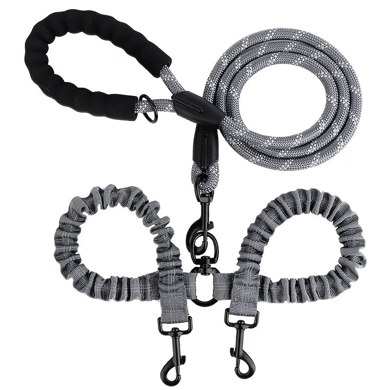 YTYINCN Double Dog Leash Coupler Nylon Elastic For Two Dogs