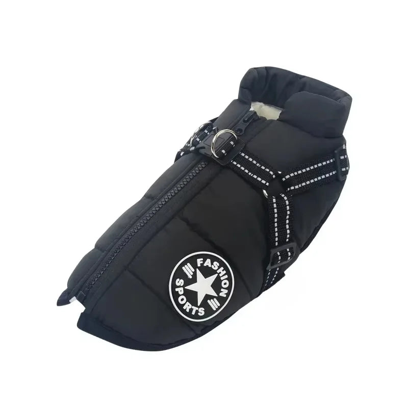 NONECN Winter Waterproof Dog Jacket With Adjustable Harness