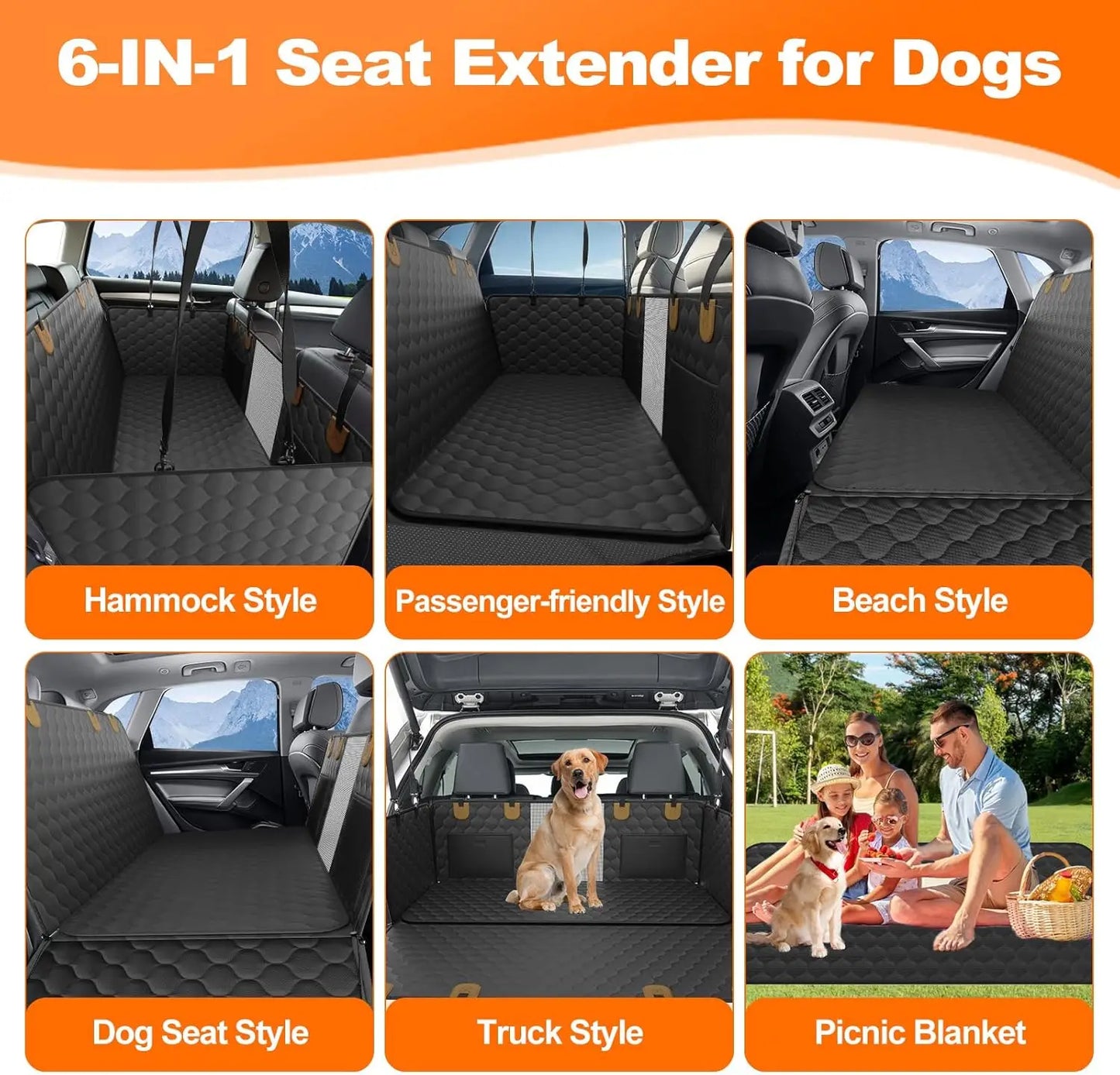 WedyvkoCN Waterproof Dog Car Seat Cover Hammock Rear Seat Protector