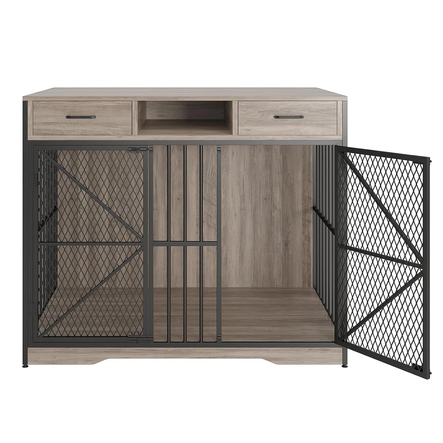 HiMISSD Dog Crate Furniture Kennel Table With Drawers
