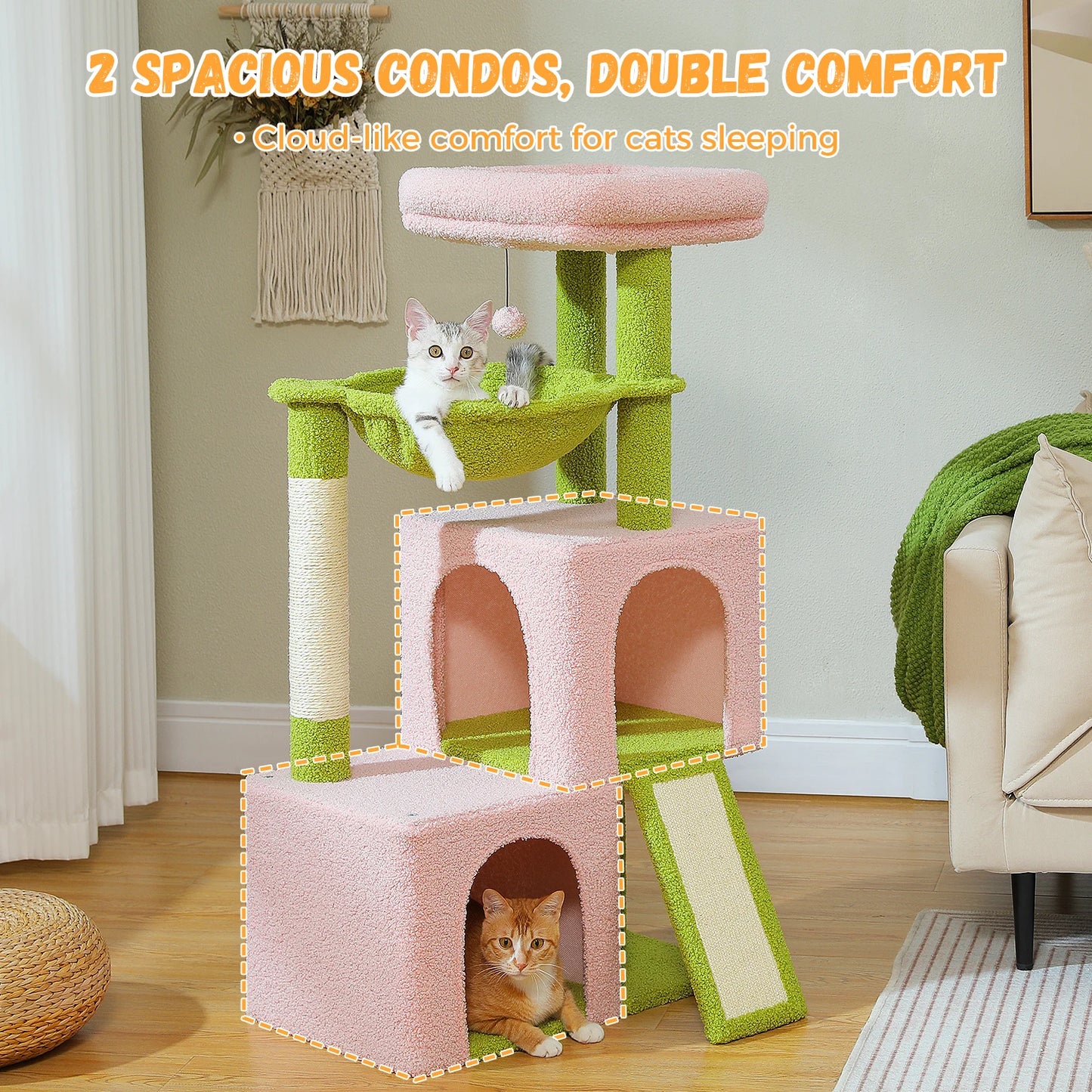 PAWZ Road Cat Tree Multi Level Cat Tower With Condos
