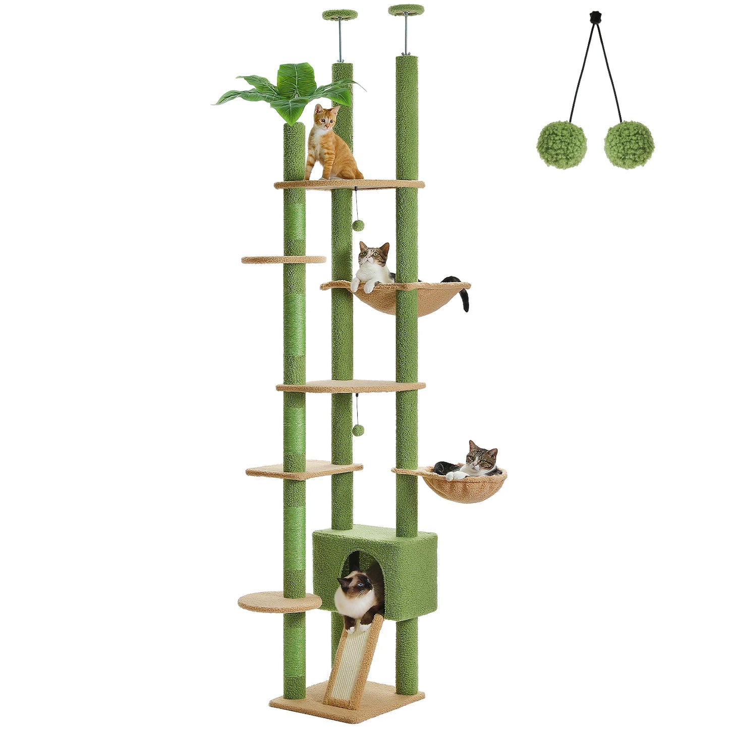 PETEPELACN Cactus Cat Tree Floor To Ceiling Adjustable Tower