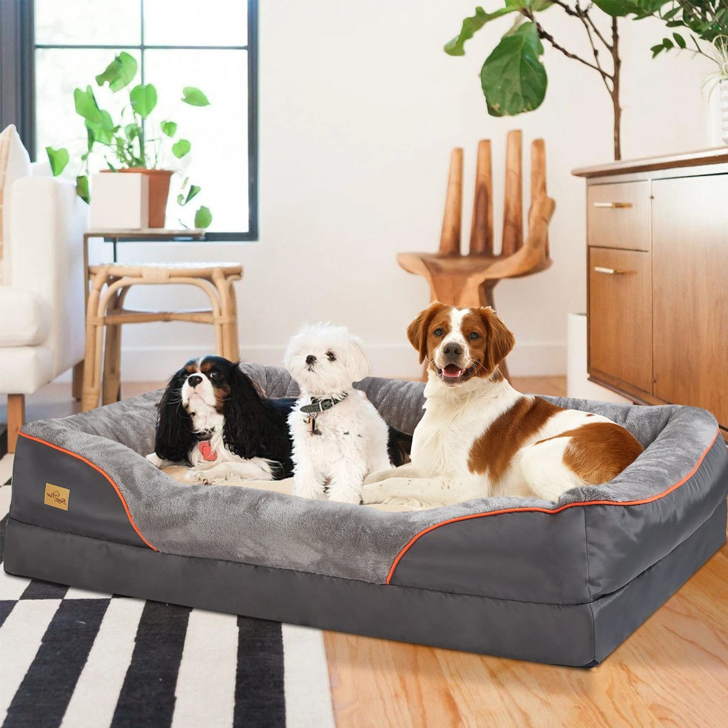 BINGOPAWCN Ultra Plush Orthopedic Foam Dog Bed With Removable Cover