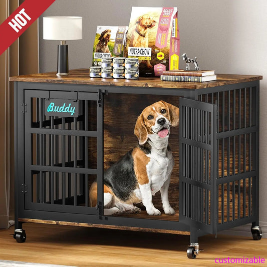 High-concerned Heavy Duty Dog Crate Furniture With Double Doors
