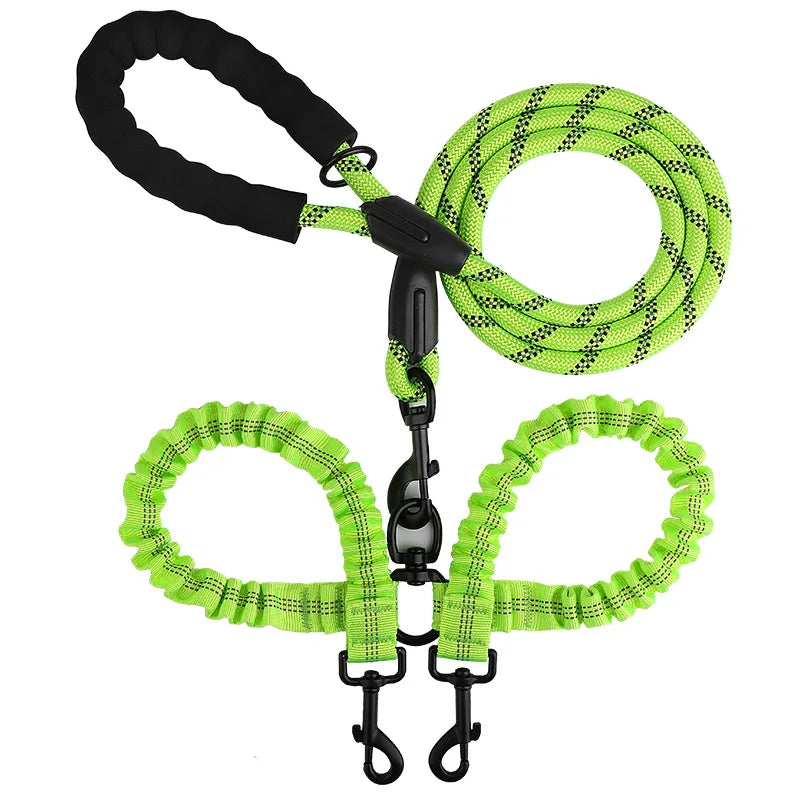 YTYINCN Double Dog Leash Coupler Nylon Elastic For Two Dogs