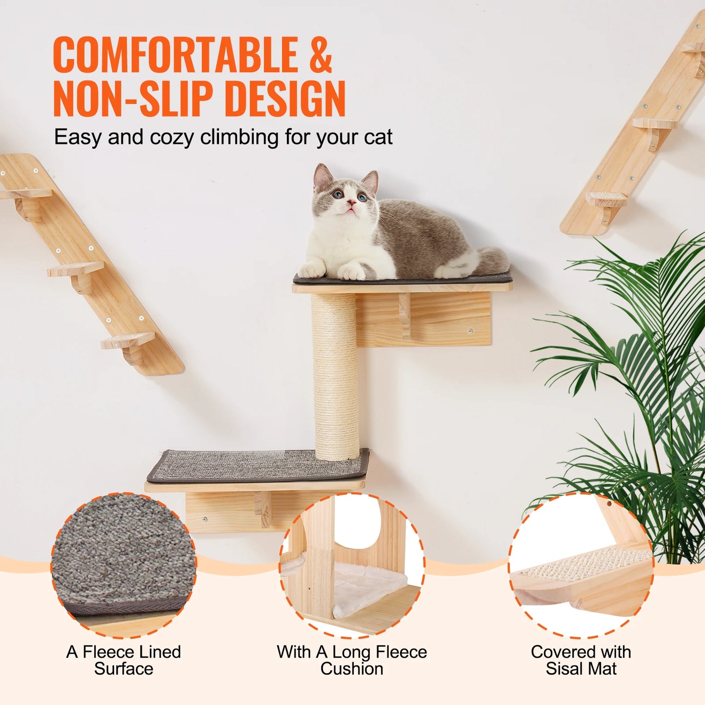 SucceBuy Wall Mounted Cat Shelves And Perches For Climbing