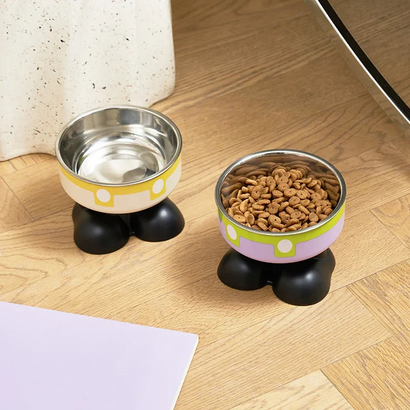 High Leg Neck Protecting Stainless Steel Pet Bowl For Dogs