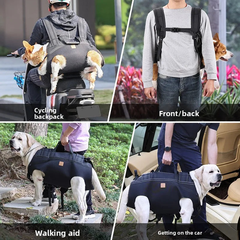 SHANGHUACN Dog Backpack Multi Functional Horizontal Sling Harness