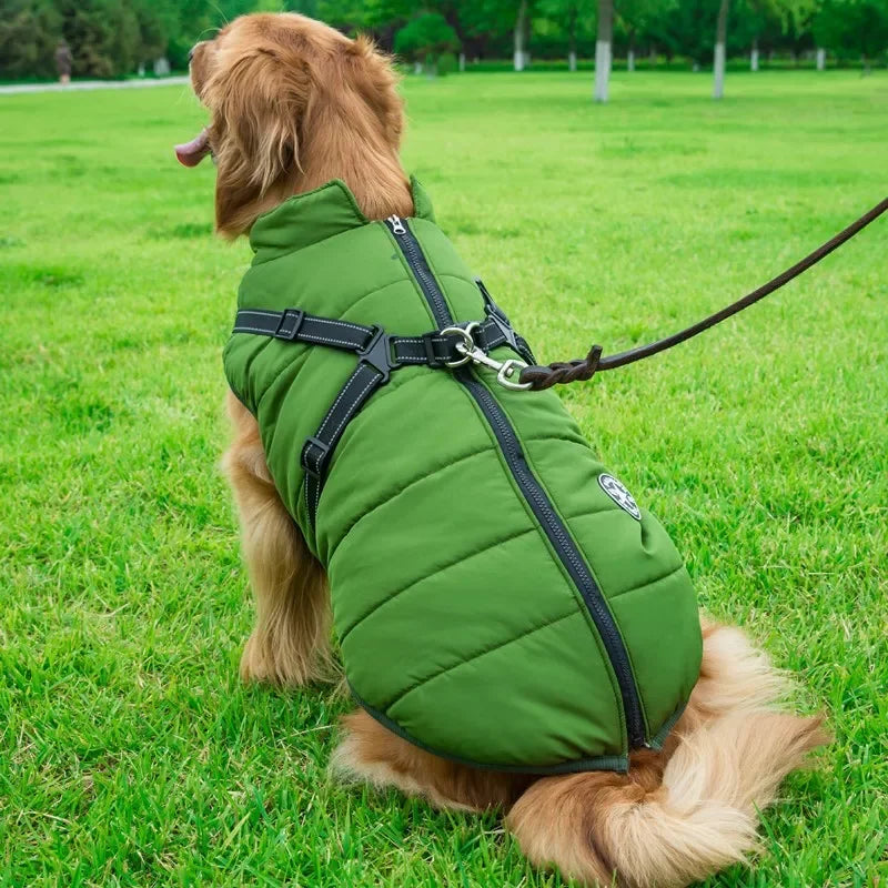 NONECN Winter Waterproof Dog Jacket With Adjustable Harness