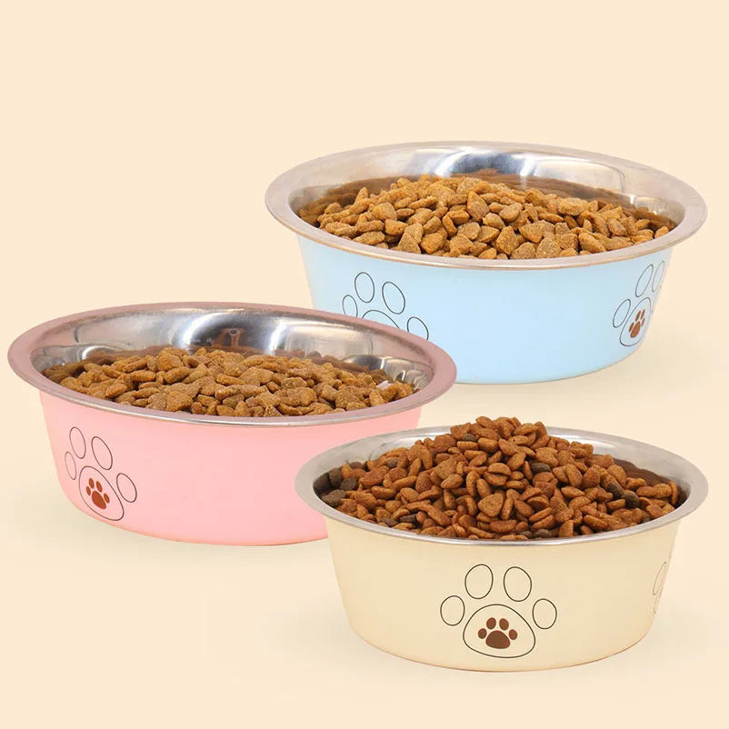 High-concerned Stainless Steel Footprint Dog Bowl Anti-Tip