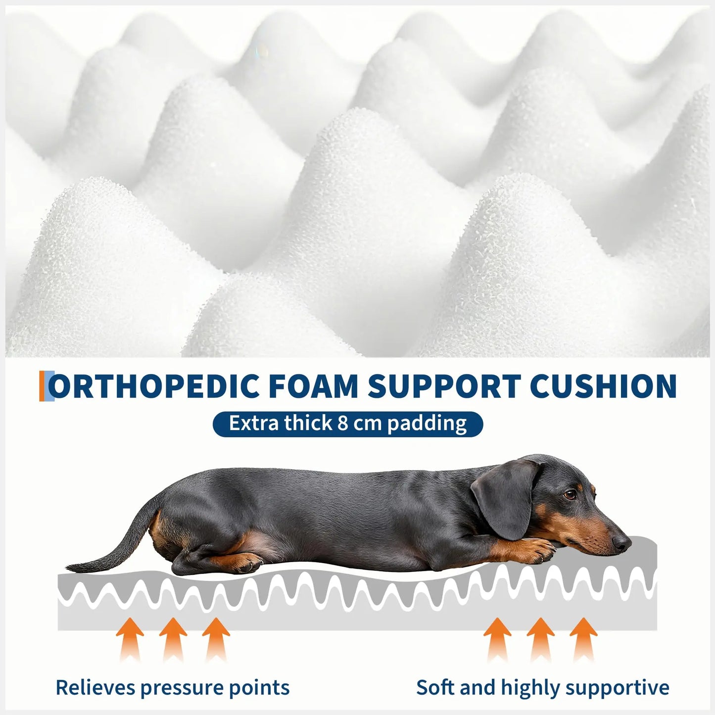 HiMISSCN Orthopedic Faux Fur Pet Bed With Pillow Pocket