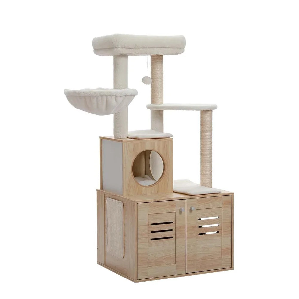 PAWZ Road Modern Cat Tree With Condo And Litter Box