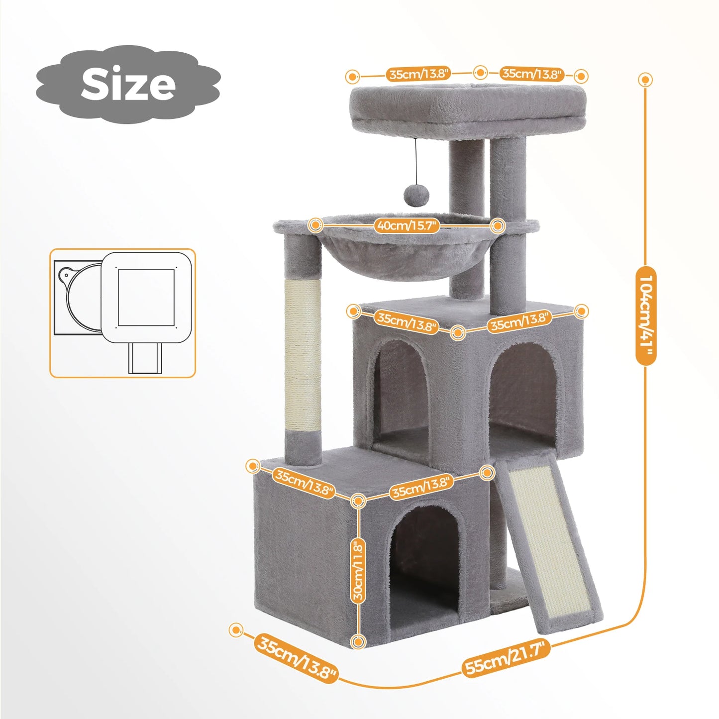 PAWZ Road Cat Tree Multi Level Cat Tower With Condos