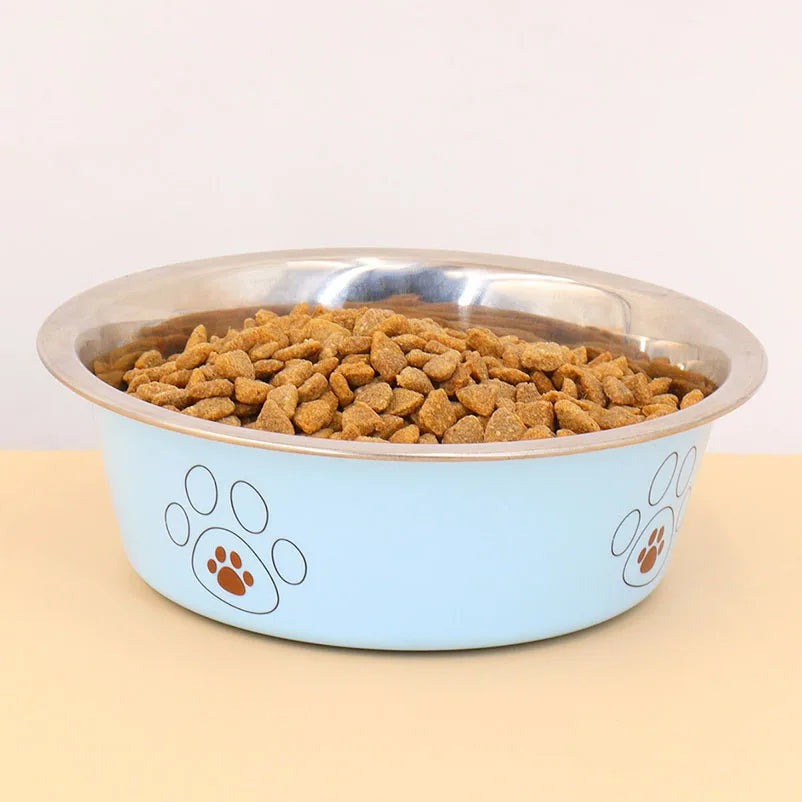 High-concerned Stainless Steel Footprint Dog Bowl Anti-Tip