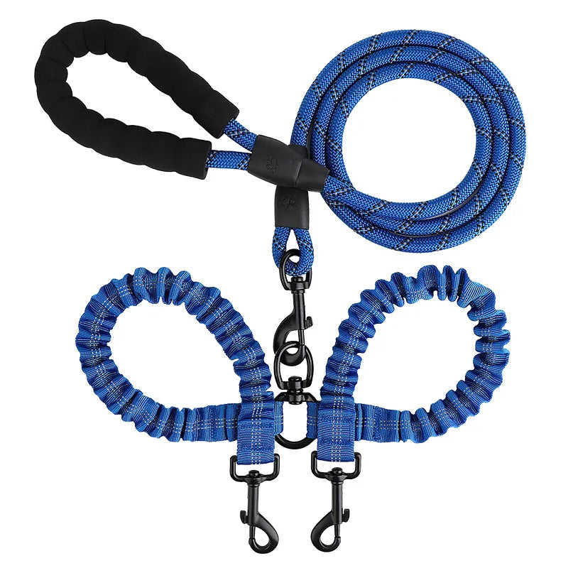 YTYINCN Double Dog Leash Coupler Nylon Elastic For Two Dogs