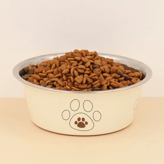 High-concerned Stainless Steel Footprint Dog Bowl Anti-Tip