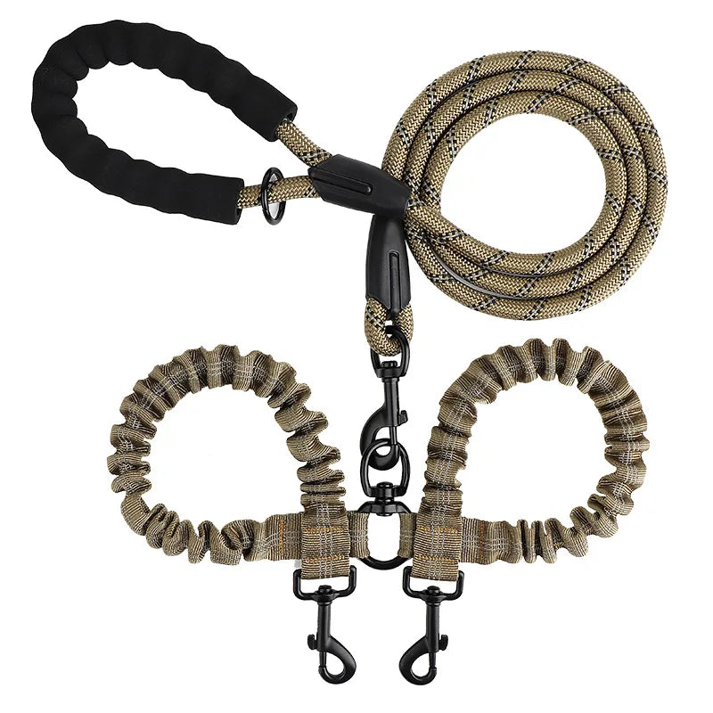 YTYINCN Double Dog Leash Coupler Nylon Elastic For Two Dogs
