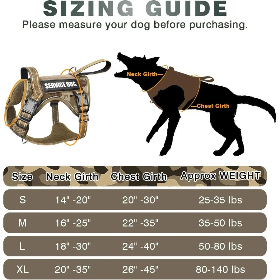 Hign-concerned Tactical Dog Harness With Handle And Molle System