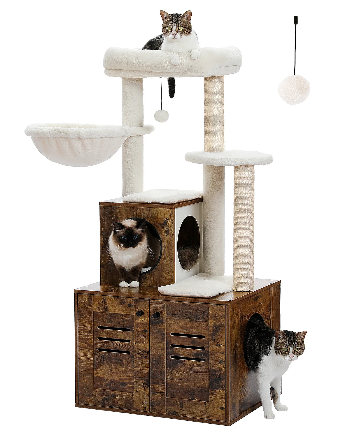 PAWZ Road Modern Cat Tree With Condo And Litter Box