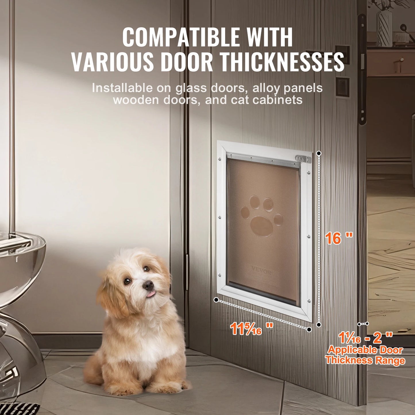 NONEDog Door Aluminum Frame With Lockable Flap System