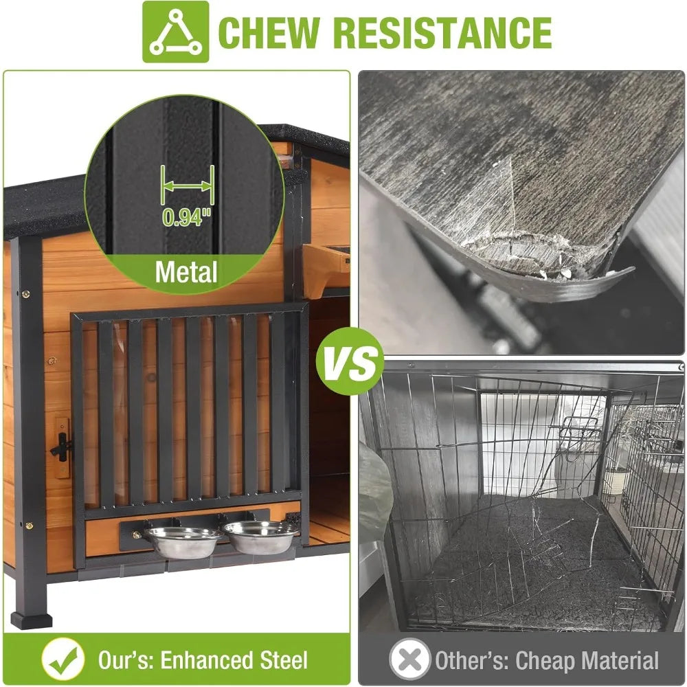 High Concerned Heated Outdoor Dog House With Heating Pad