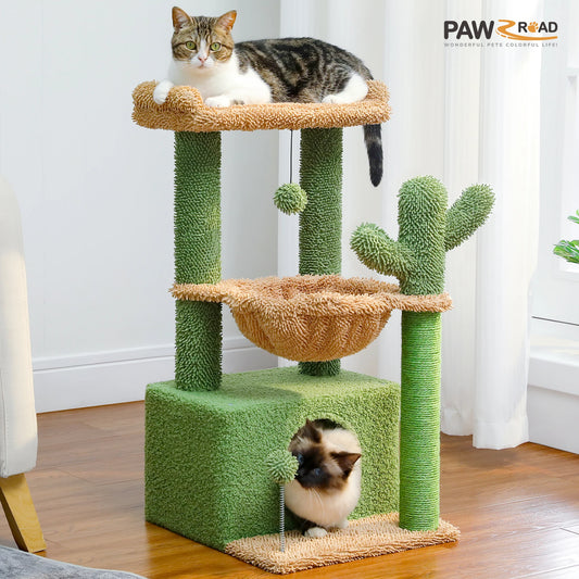 PAWZ Road 4 In 1 Cat Tree With CondoHideaway HammockNest
