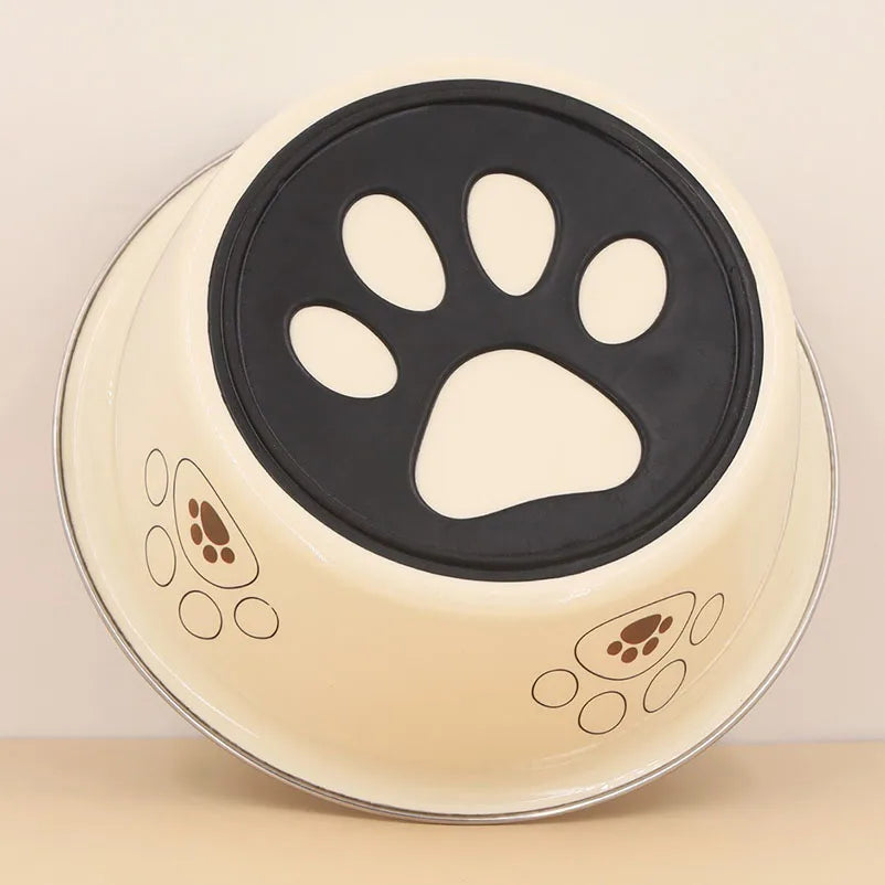 High-concerned Stainless Steel Footprint Dog Bowl Anti-Tip